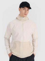 4F Bluza treningowa rozpinana z kapturem męska 4F x Robert Lewandowski - biała M. Białe bluzy sportowe męskie 4F, m, bez wzorów, z dzianiny, z kapturem, na fitness i siłownię. Za 269.99 zł.
