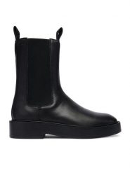 Calvin Klein Sztyblety Convate Welt Chelsea Lth YW0YW01905 Czarny. Czarne botki damskie Calvin Klein, bez wzorów, ze skóry, bez obcasa, na płaskiej podeszwie, bez zapięcia. Za 669.99 zł.