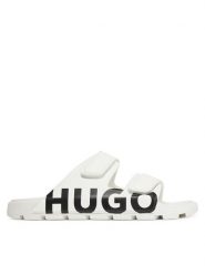 HUGO Klapki Evander 50542042 Biały. Białe klapki męskie Hugo, bez wzorów, ze skóry, bez zapięcia. Za 269.99 zł.