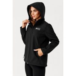 Kurtka damska softshellowa trekkingowa Rough Radical Evo. Czarne kurtki sportowe damskie ROUGH RADICAL, l, bez wzorów, z softshellu, bez ramiączek, bez kaptura, trekkingowe. Za 249.00 zł.
