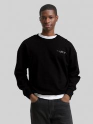Męska Bluza Tom Tailor Relaxed Printed Sweatshirt Black 1049003 29999. Czarne bluzy męskie Tom Tailor, l, bez wzorów, bez ramiączek, bez kaptura. Za 119.99 zł.