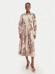 Marella Sukienka koszulowa Formica 2613221161 Beżowy Regular Fit. Brązowe sukienki damskie Marella, bez wzorów, z bawełny, bez kołnierzyka, bez ramiączek, koszulowe. Za 1,569.00 zł.