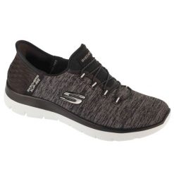 Buty sportowe Sneakersy damskie, Summits - Dazzling Haze. Czarne obuwie sportowe damskie Skechers, bez wzorów, bez zapięcia, trekkingowe. Za 329.99 zł.