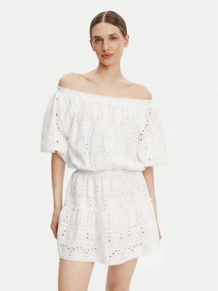 Melissa Odabash Sukienka letnia Micha Biały Regular Fit. Białe sukienki damskie Melissa Odabash, na lato, l, bez wzorów, z bawełny, bez kołnierzyka, bez ramiączek. Za 789.99 zł.