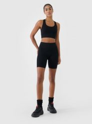 4F Legginsy kolarki treningowe bezszwowe damskie - czarne XS/S. Czarne legginsy sportowe damskie 4F, s, bez wzorów, z dzianiny, z podwyższonym stanem, krótkie, na fitness i siłownię. Za 79.99 zł.