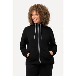 Damskie Bluza rozpinana stójka kieszeń kangurka dłuższy tył. Czarne bluzy damskie Ulla Popken, plus size, bez wzorów, z bawełny, bez ramiączek, bez kaptura. W wyprzedaży za 191.99 zł.