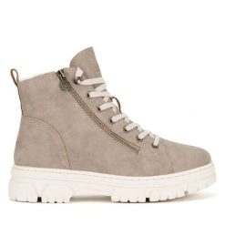 Botki Go Soft. Brązowe botki damskie GO SOFT, bez wzorów, bez obcasa, na płaskiej podeszwie, bez zapięcia. Za 229.99 zł.