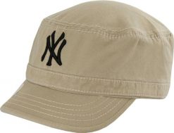 Czapka NY militarna, piaskowa beżowa, unisex, 100% bawełna. Brązowe czapki damskie New Era, na jesień, bez wzorów, z bawełny, klasyczne. Za 178.99 zł.