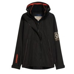 Kurtka przeciwdeszczowa z kapturem Superdry Yachter. Czarne kurtki męskie Superdry, m, bez wzorów, z kapturem. Za 446.20 zł.