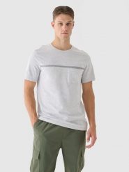 4F T-shirt regular z nadrukiem męski - szary XL. Szare t-shirty męskie 4F, m, bez wzorów, z bawełny, bez kołnierzyka, bez ramiączek. Za 39.99 zł.