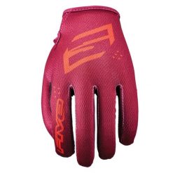 Rękawiczki XR-RIDE - BURGUNDOWE (bordowe) - M/9. Czerwone rękawiczki męskie FIVE GLOVES, bez wzorów, ze skóry. Za 87.00 zł.