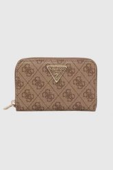 GUESS Beżowy portfel damski Laurel. Brązowe portfele damskie Guess, ze skóry ekologicznej. W wyprzedaży za 202.99 zł.