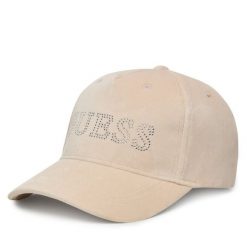 Czapka z daszkiem Guess. Brązowe czapki damskie Guess, z aplikacjami. Za 129.99 zł.