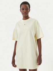 Calvin Klein Jeans Sukienka codzienna LV047F228G Biały Oversize. Białe sukienki damskie Calvin Klein Jeans, na co dzień, xl, bez wzorów, z bawełny, bez kołnierzyka, bez ramiączek, oversize. Za 260.99 zł.