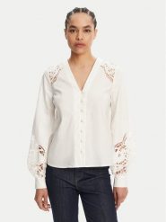 TWINSET Koszula 251TT2333 Écru Regular Fit. Koszule damskie Twinset, bez wzorów, z bawełny, bez kołnierzyka, bez ramiączek. Za 769.99 zł.