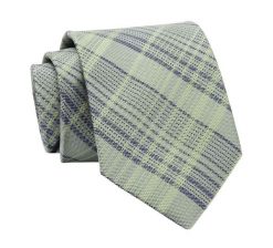 Krawat Seledynowy w Kratkę, Elegancki, 7cm, Klasyczny, Męski -ALTIES. Zielone krawaty i muchy Alties, bez wzorów, z tkaniny, eleganckie. Za 49.00 zł.