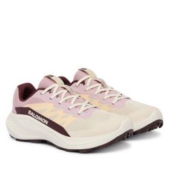 Buty do biegania Salomon. Białe obuwie sportowe damskie Salomon, bez wzorów, bez zapięcia, do biegania. Za 429.99 zł.