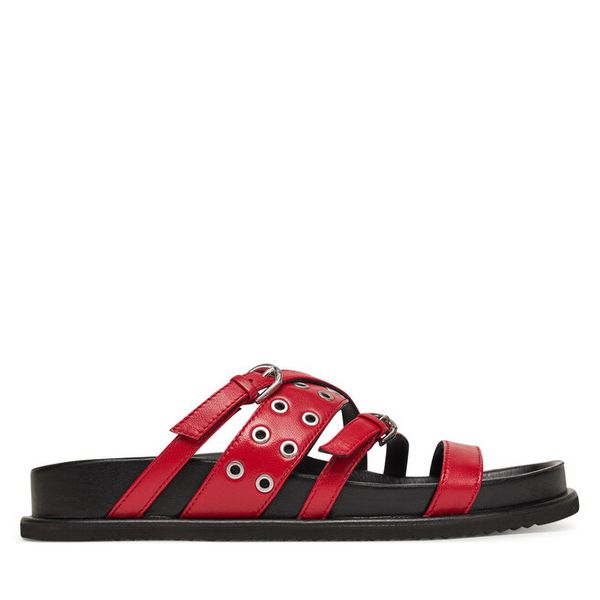 Klapki Tamaris. Czerwone klapki damskie Tamaris, bez wzorów, bez obcasa, bez zapięcia. Za 259.99 zł.