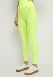 Jasnozielone Legginsy Sportowe z Elastyczną Gumką i Tłoczonym Wzorem Ardisa. Zielone legginsy damskie Born2be, m, bez wzorów, z jeansu, na fitness i siłownię. Za 39.99 zł.