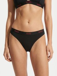 HUGO Stringi 50557101 Czarny. Czarne majtki damskie Hugo, z bawełny. Za 89.99 zł.