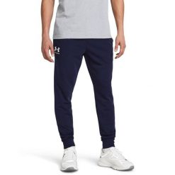 Spodnie dresowe męskie Under Armour Rival Terry Jogger L. Niebieskie spodnie sportowe męskie Under Armour, l, bez wzorów, z dresówki. Za 145.29 zł.