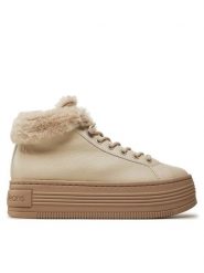 Calvin Klein Jeans Botki Bold Platf Low Laceup Mg YW0YW01590 Beżowy. Brązowe botki damskie Calvin Klein Jeans, bez wzorów, z jeansu, bez obcasa, na płaskiej podeszwie, bez zapięcia. Za 559.99 zł.