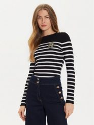 Morgan Sweter 242-MRAY Czarny Slim Fit. Czarne swetry nierozpinane damskie Morgan, xs, bez wzorów, z wiskozy, bez kołnierzyka, bez ramiączek. Za 159.99 zł.