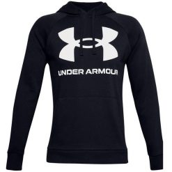 Bluza treningowa treningowa męska Under Armour Rival Fleece Big Logo HD. Czarne bluzy męskie Under Armour, l, bez wzorów, sportowe, bez ramiączek, bez kaptura. Za 129.99 zł.