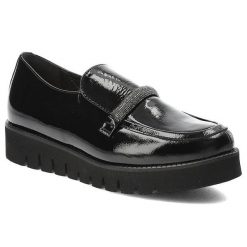 Czarne Półbuty Armodo Eleganckie Buty Damskie. Czarne półbuty damskie Armodo, z aplikacjami, ze skóry, eleganckie, bez obcasa, na platformie, bez zapięcia. Za 322.99 zł.