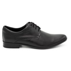 Lukas Buty męskie wizytowe 263LU czarne. Czarne buty wizytowe męskie bez wzorów, z jeansu, bez obcasa, bez zapięcia. Za 367.89 zł.