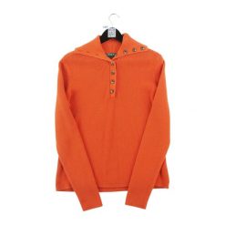 Damski pomarańczowy sweter. Brązowe swetry nierozpinane damskie Ralph Lauren, l, bez wzorów, z materiału, eleganckie, bez kołnierzyka, bez ramiączek. Za 89.42 zł.