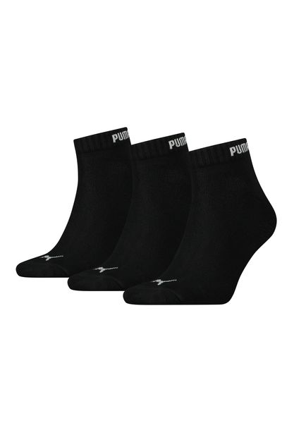 Skarpety Unisex Dla Dorosłych Quarter Logo (zestaw 3 Sztuk). Czarne skarpetki damskie Puma, bez wzorów, z bawełny. Za 28.90 zł.