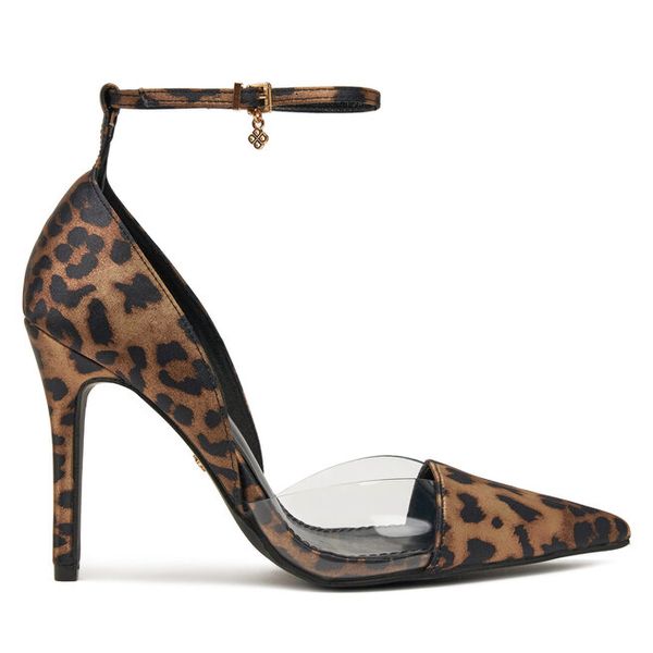 Szpilki DeeZee. Brązowe szpilki damskie DeeZee, bez wzorów, bez obcasa, na szpilce, bez zapięcia. Za 111.99 zł.