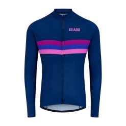 Męska koszulka rowerowa z długim rękawem - Sunset. Fioletowe bluzy męskie KEADA SPORTS, m, bez wzorów, sportowe, bez ramiączek, bez kaptura. Za 332.00 zł.