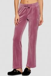 JUICY COUTURE Lawendowe spodnie dresowe damskie z cyrkoniami Tina, Rozmiar S. Fioletowe spodnie dresowe damskie Juicy Couture, bez wzorów, z dresówki, eleganckie. W wyprzedaży za 242.99 zł.