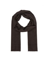 Calvin Klein Szal Emblem Aop Glossy Tonal Scarf LV04F8096G Brązowy ciemny. Brązowe rękawiczki damskie Calvin Klein, bez wzorów, z materiału. Za 269.99 zł.