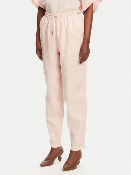 BOSS Spodnie materiałowe C_Tanjet 50537916 Różowy Regular Fit. Czerwone spodnie materiałowe damskie Boss, bez wzorów, z materiału. Za 399.99 zł.