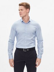 Calvin Klein Koszula K10K112305 Niebieski Slim Fit. Niebieskie koszule męskie Calvin Klein, m, bez wzorów, z bawełny, bez kołnierzyka, bez ramiączek. Za 239.99 zł.