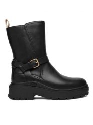 Liu Jo Botki Andrea 03 SF5097 P0102 Czarny. Czarne botki damskie Liu Jo, bez wzorów, ze skóry, bez obcasa, na płaskiej podeszwie, bez zapięcia. Za 509.99 zł.