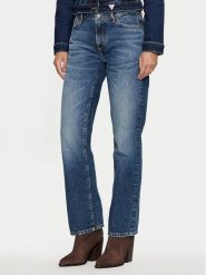 Guess Jeans Jeansy W4YA98 D5FC1 Granatowy Regular Fit. Niebieskie jeansy damskie Guess Jeans, z aplikacjami, z bawełny. Za 229.99 zł.