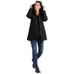 Płaszcz ocieplany dla kobiet Helly Hansen Aden. Czarne płaszcze damskie Helly Hansen, xl, bez wzorów, z materiału, eleganckie, bez kołnierzyka, bez kaptura. Za 698.50 zł.