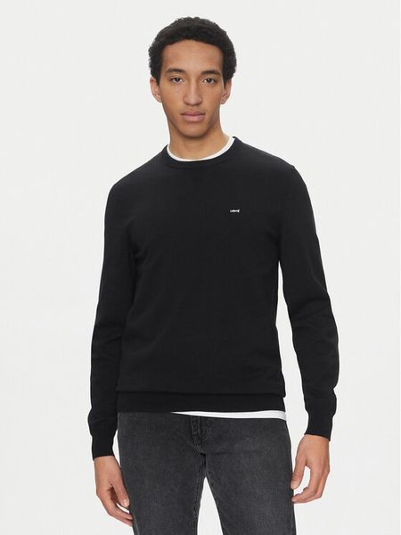 Levi's® Sweter Housemark A7207-0001 Czarny Regular Fit. Czarne swetry męskie m, bez wzorów, z bawełny, bez kołnierzyka, bez ramiączek. Za 239.99 zł.