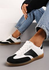 Czarno-Białe Sneakersy Tenisówki z Klasycznym Sznurowaniem Norio. Czarne trampki i tenisówki damskie Renee, bez wzorów, z jeansu, bez zapięcia. Za 69.99 zł.