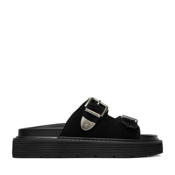 Klapki U.S. Polo Assn. Czarne klapki damskie U.S. Polo Assn., bez wzorów, bez obcasa, bez zapięcia. Za 192.99 zł.