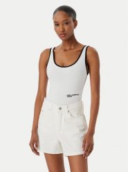 Karl Lagerfeld Jeans Body A2W17021 Biały Slim Fit. Białe body Karl Lagerfeld Jeans, bez wzorów, z bawełny. Za 290.99 zł.