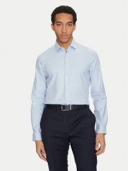 Calvin Klein Koszula K10K114310 Błękitny Slim Fit. Niebieskie koszule męskie Calvin Klein, m, bez wzorów, z bawełny, biznesowe, bez kołnierzyka, bez ramiączek. Za 279.99 zł.