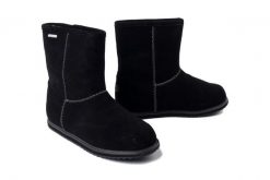 EMU AUSTRALIA Brumby Lo Teens 2.0 T13225 black, botki damskie. Czarne botki damskie Emu Australia, bez wzorów, z wełny, bez obcasa, bez zapięcia. Za 335.93 zł.