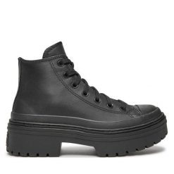 Trzewiki Converse. Czarne botki damskie Converse, bez wzorów, retro, bez obcasa, na płaskiej podeszwie, bez zapięcia. Za 409.99 zł.