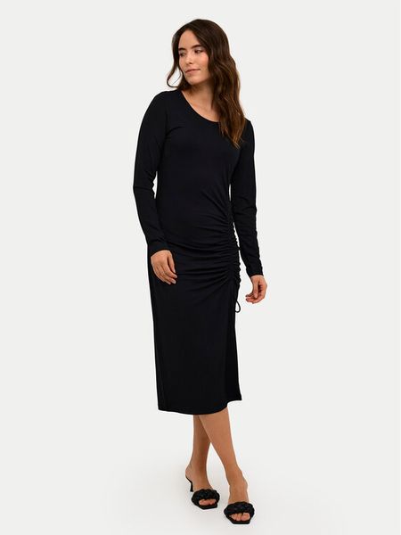 Kaffe Sukienka codzienna Becca 10508889 Czarny Slim Fit. Czarne sukienki damskie Kaffe, na co dzień, s, bez wzorów, z wiskozy, bez kołnierzyka, bez ramiączek, proste. Za 239.99 zł.