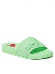 LOVE MOSCHINO Klapki JA28052G1II15802 Zielony. Zielone klapki damskie Love Moschino, bez wzorów, z tworzywa sztucznego, bez obcasa, bez zapięcia. Za 439.99 zł.